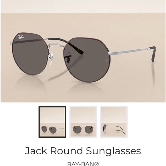 Ray-Ban Black and Silver Round Sunglasses